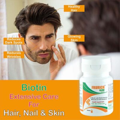 Frurich Glow Biotin Tablets for Hair Nail and Skin